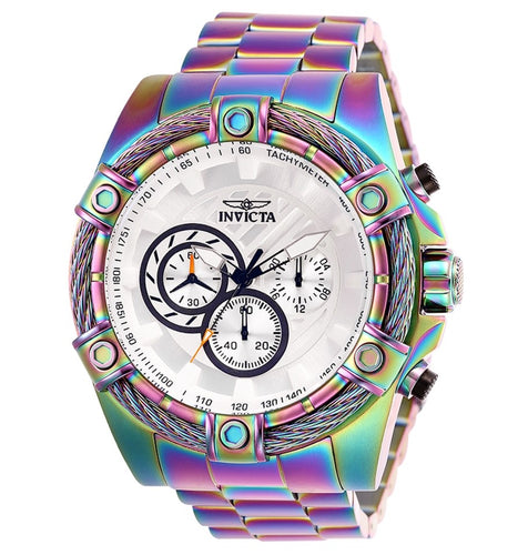 Invicta Bolt Men's 52mm Iridescent Rainbow White Dial Chronograph Watch 25520-Klawk Watches