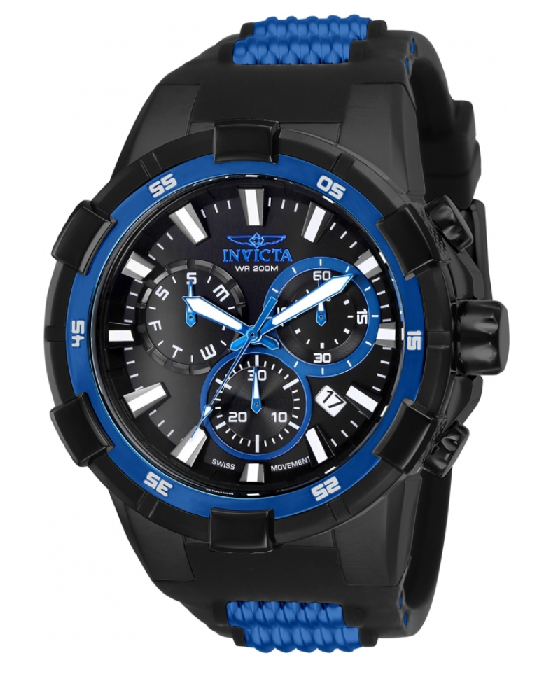 Black and clearance blue invicta watch