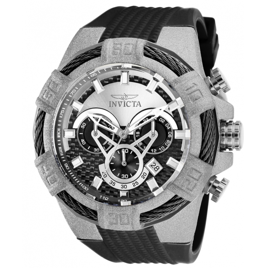 Invicta Bolt Men's Carbon Fiber Dial 52mm Sandblasted Chronograph Watch 26526-Klawk Watches