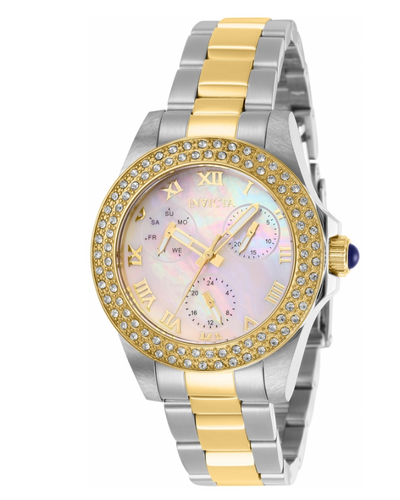 Invicta Angel Women's 34mm Mother of Pearl Dial Crystals Two-Tone Watch 28480-Klawk Watches