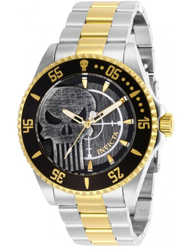Invicta Marvel Punisher Men's 44mm Limited Edition Two-Tone Quartz Watch 29695-Klawk Watches