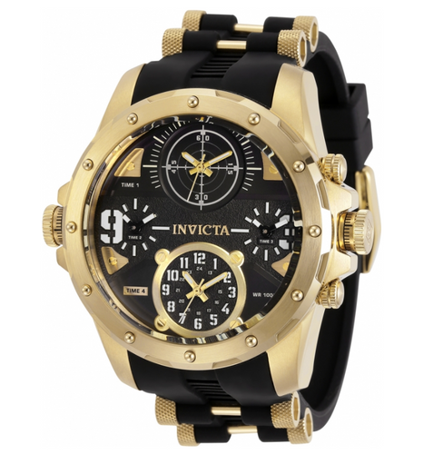 Invicta Coalition Forces Men's 50mm 4-Time Zones Gold Military Watch 31141-Klawk Watches
