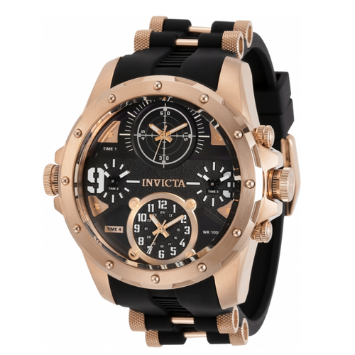 Invicta Coalition Forces Men's 50mm 4-Time Zones Rose Gold Military Watch 31142-Klawk Watches