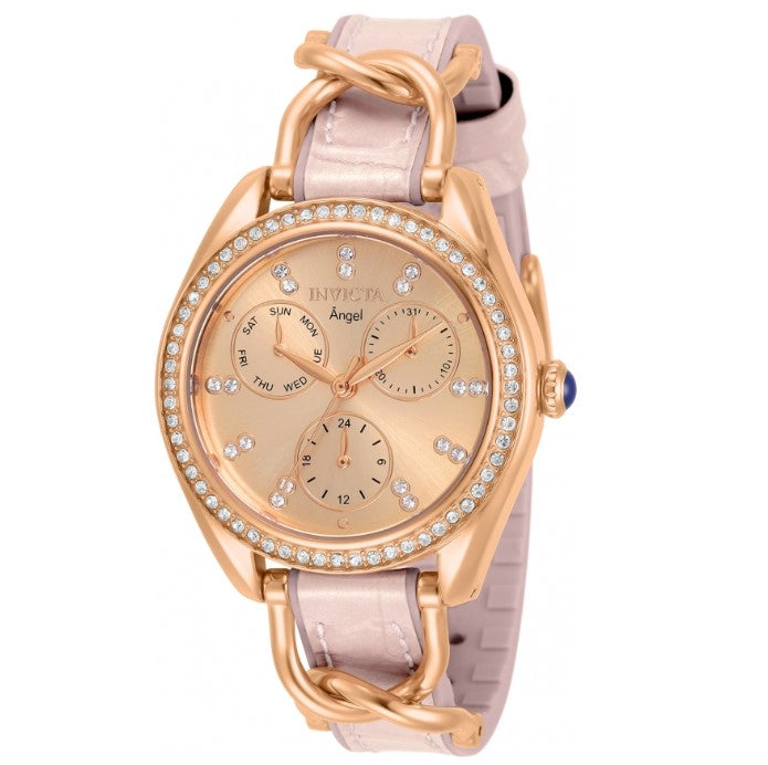 Invicta Angel Women's 36mm Rose Gold Crystals Multi-Function Pink Watch 31206-Klawk Watches