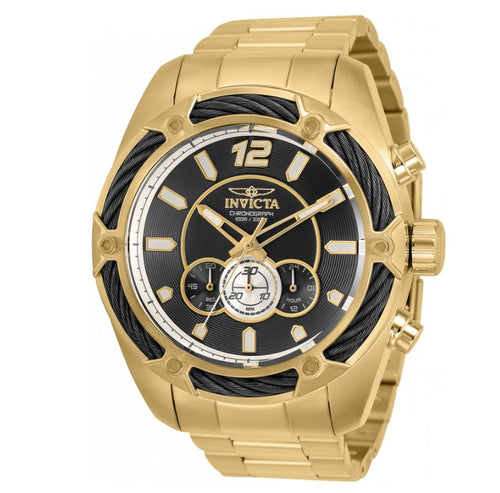Invicta Bolt Mens 52mm Gold Stainless Miyota Chronograph Movement Watch 31475-Klawk Watches