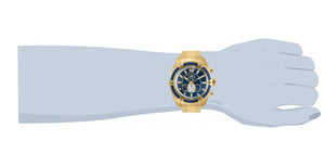 Invicta Bolt Mens 52mm Blue Dial Gold Bracelet Miyota Chronograph Movement 31477-Klawk Watches
