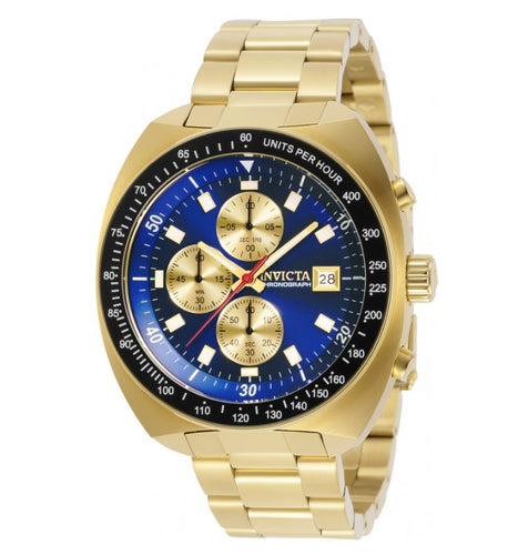 Invicta Pro Diver Men's 46mm Blue Dial Gold Stainless Chronograph Watch 31492-Klawk Watches