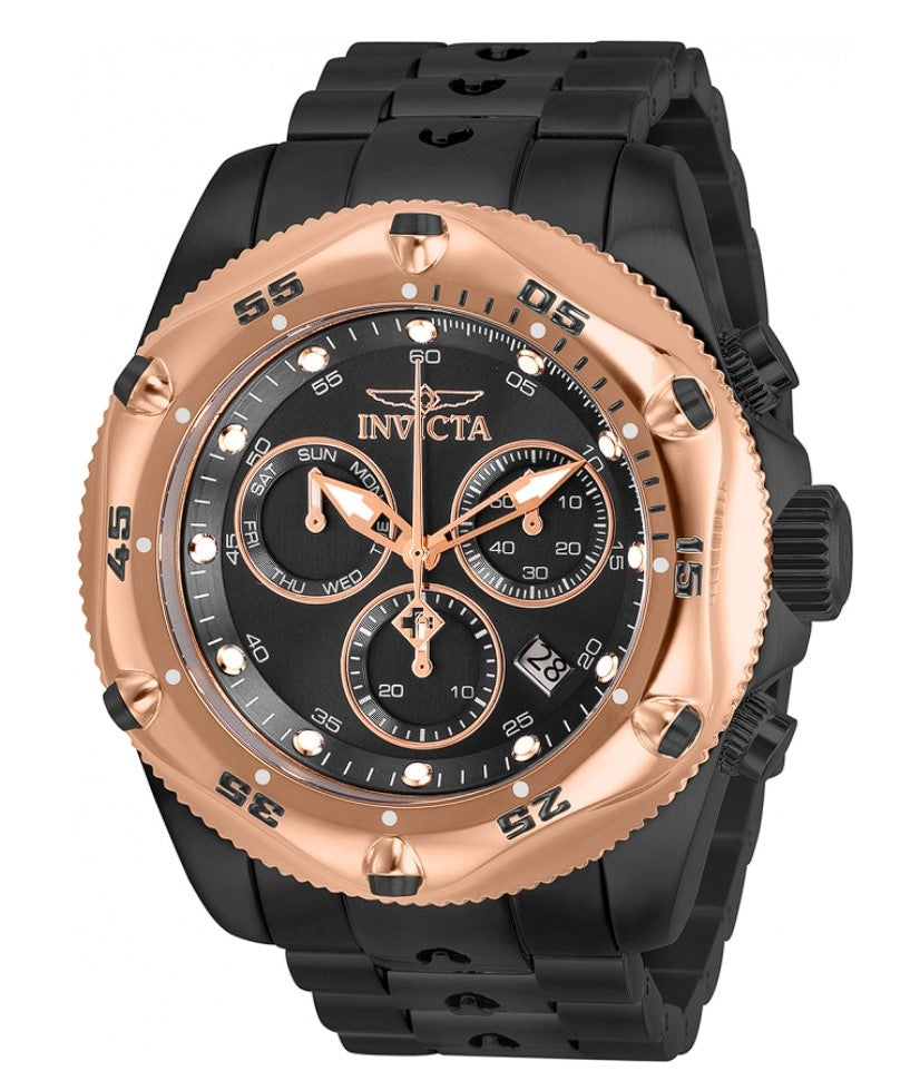 Invicta Pro Diver Men's 51mm Black Dial Rose Gold Swiss Chronograph Watch 31613-Klawk Watches