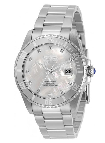 Invicta Pro Diver 38mm Women's 11-Diamonds White MOP Dial Quartz Watch 31699-Klawk Watches