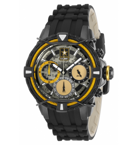 Invicta Pro Diver U.S. Army Women's 38mm Black Silicone Chronograph Watch 31850-Klawk Watches