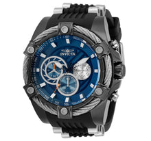 Load image into Gallery viewer, Invicta Bolt Cable Men&#39;s 52mm Blue Dial Black Silicone Chronograph Watch 32694-Klawk Watches
