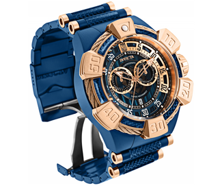 Invicta JT Carbon Fiber Men's 52mm Blue Rose Gold Swiss Chrono Watch 32835-Klawk Watches