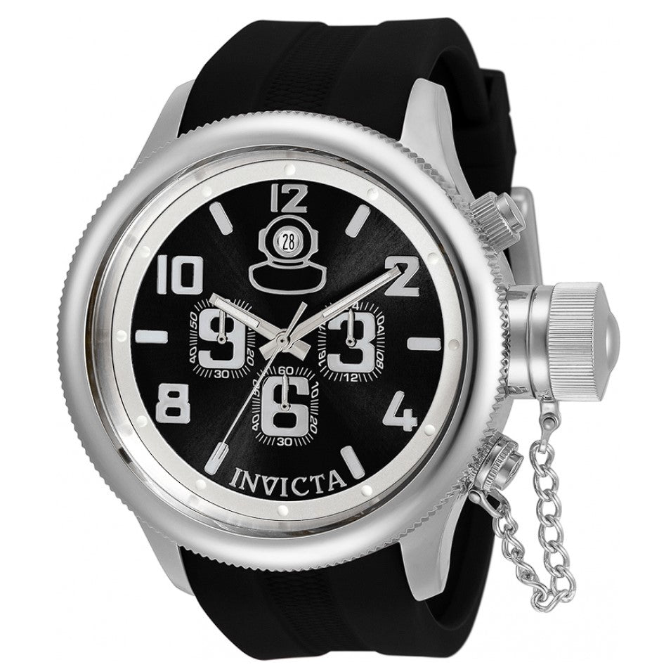 Invicta Russian Diver Men's 52mm Black Dial Silicone Chronograph Watch 33017-Klawk Watches