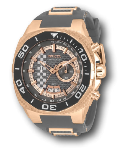 Invicta Speedway Men's 51mm Rose Gold Carbon Fiber Dual Time Dial Watch 33192-Klawk Watches