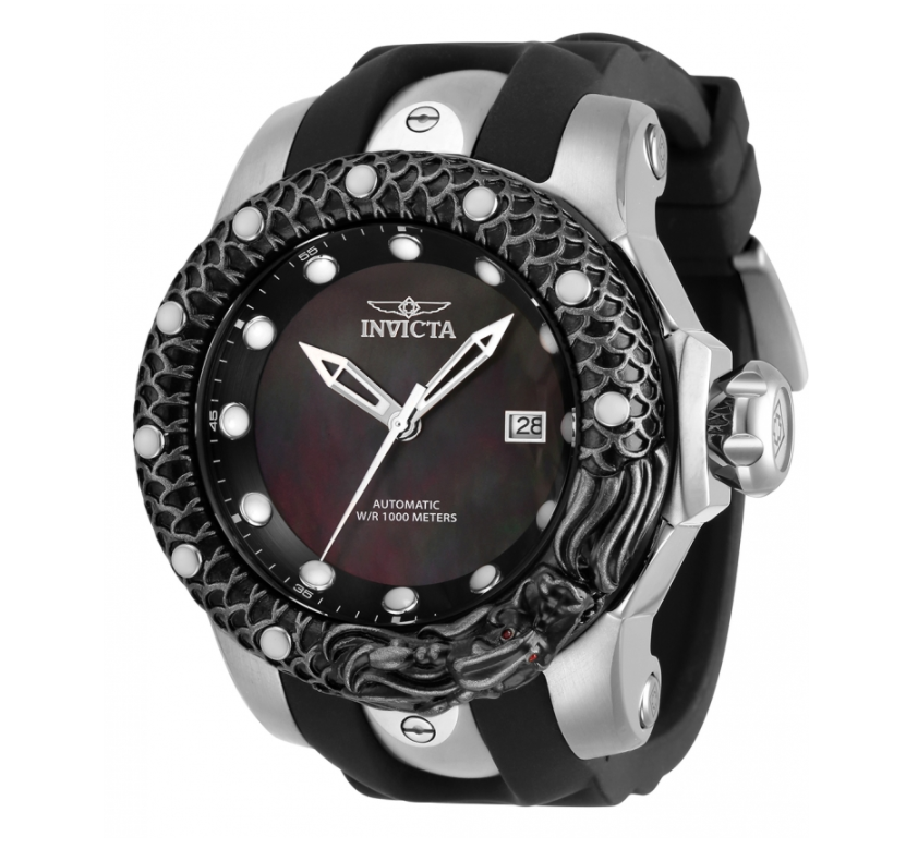 Invicta Venom Subaqua Dragon Automatic Mens 54mm Black Mother Pearl Watch 33598-Klawk Watches