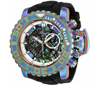 Invicta Sea Hunter Men's 70mm Abalone Dial Rainbow Swiss Chrono Watch 33793 Rare-Klawk Watches