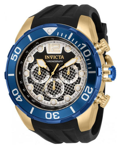 Invicta Pro Diver Men's 50mm Twisted Metal Blue & Gold Chronograph Watch 33823-Klawk Watches