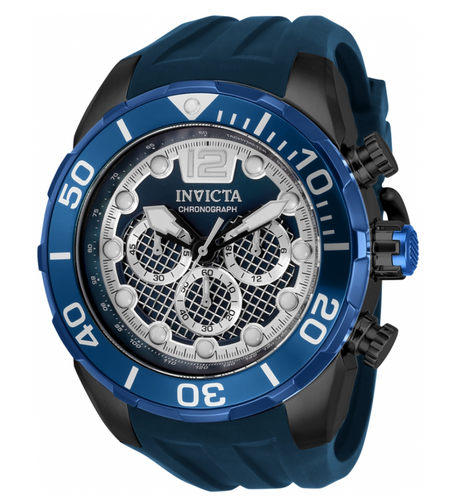 Invicta Pro Diver Men's 50mm Twisted Metal Dial Blue Chronograph Watch 33824-Klawk Watches