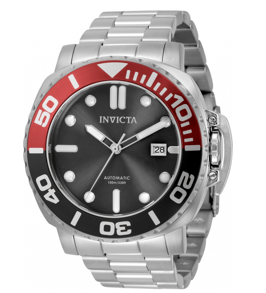 Invicta Pro Diver Automatic Men's 48mm Black / Red Stainless Watch 34314 Rare-Klawk Watches