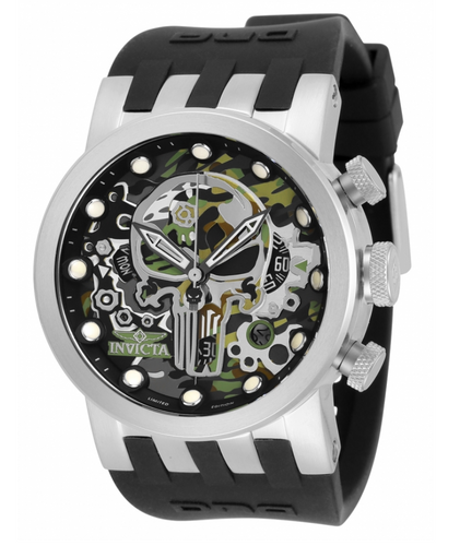 Invicta Marvel Punisher Men's 46mm Limited Ed Swiss Chronograph Watch 34680-Klawk Watches