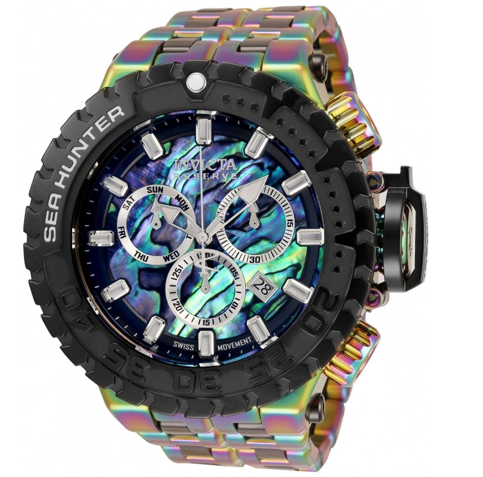 Invicta Reserve Sea Hunter Men s 57mm Abalone Rainbow Chronograph