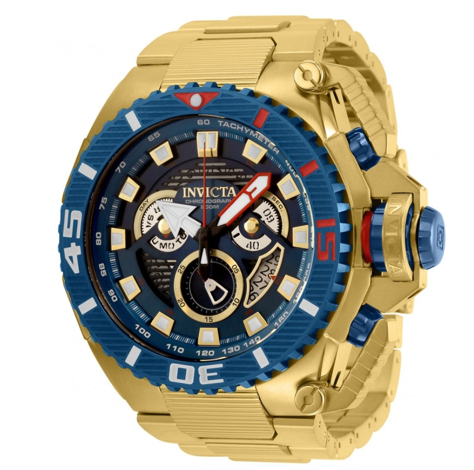 Invicta Sea Hunter Men's 57mm LARGE Anatomic Gold Swiss Chronograph Watch 35012-Klawk Watches