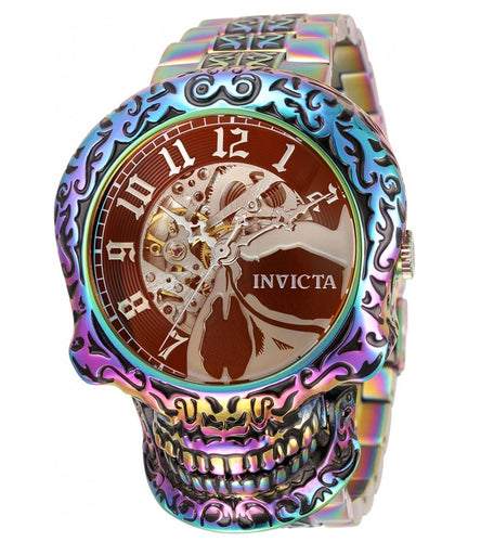 Invicta Artist Skull Automatic Men's 50mm Iridescent Rainbow Tinted Watch 35110-Klawk Watches