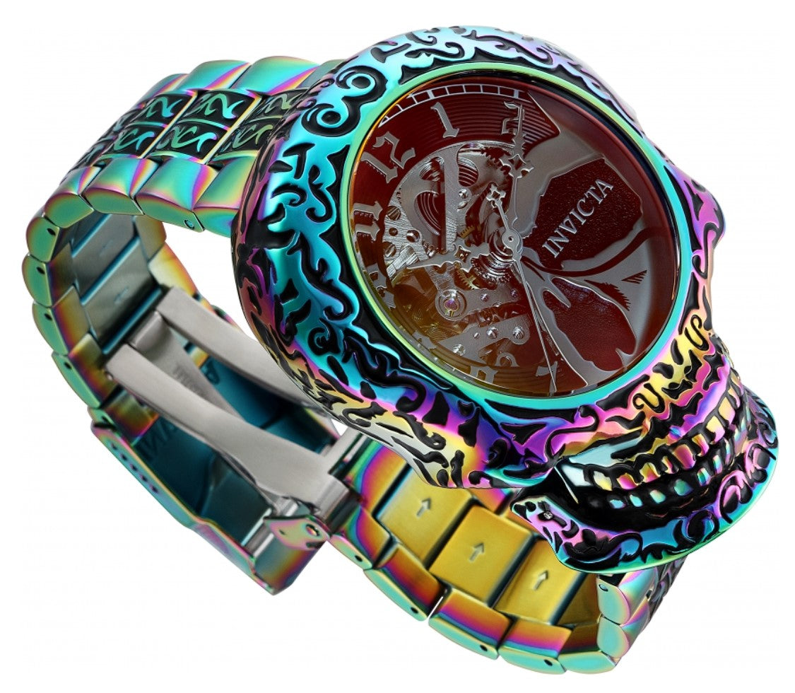 Invicta Artist Skull Automatic Men's 50mm Iridescent Rainbow