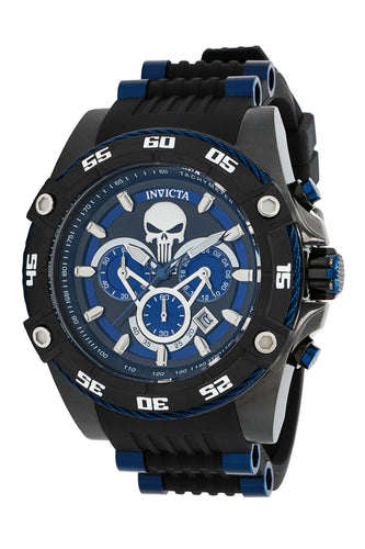Invicta Marvel Punisher Men's 52mm Black Blue Limited Ed Chrono Watch 35366 RARE-Klawk Watches