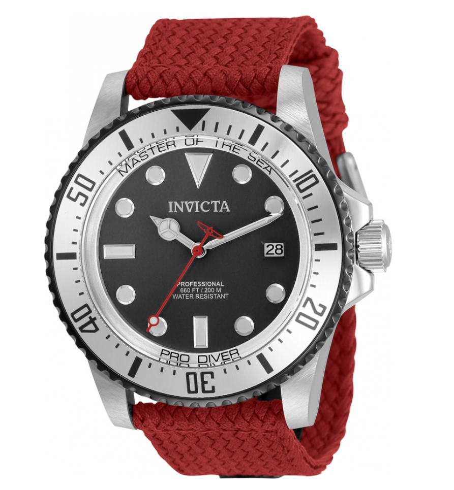 Invicta Pro Diver Automatic Men's 44mm Master of the Sea Red Strap Watch 35486-Klawk Watches