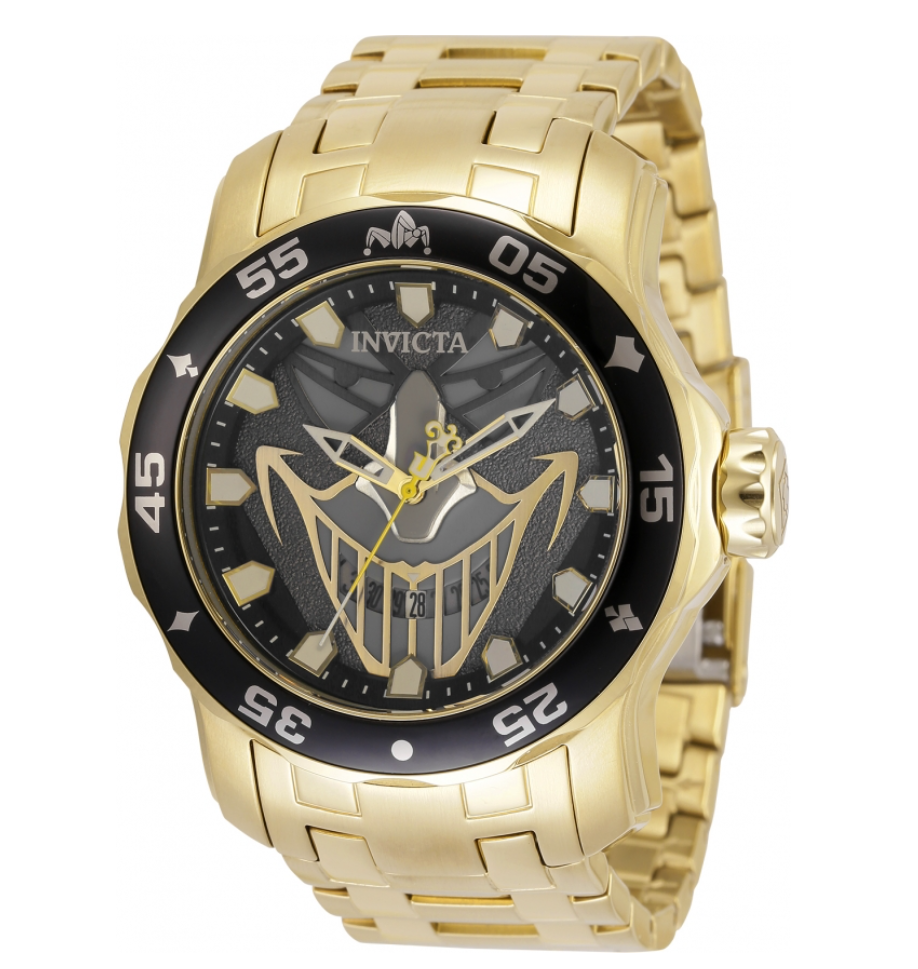 Invicta DC Comics Joker Men's 48mm Gold and Black Limited Edition Watch 35614-Klawk Watches