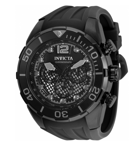 Invicta Pro Diver Men's 50mm Triple Black Twisted Metal Chronograph Watch 35618-Klawk Watches