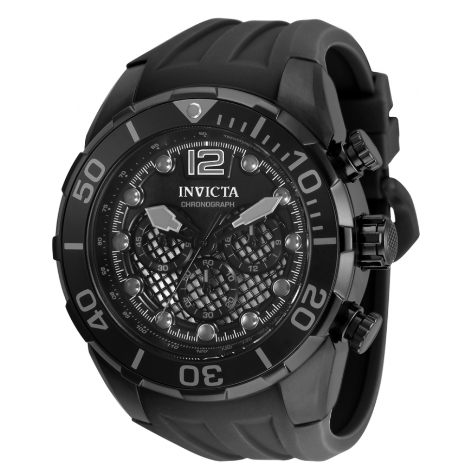 Invicta Pro Diver Men's 50mm Triple Black Twisted Metal Chronograph Watch  35618