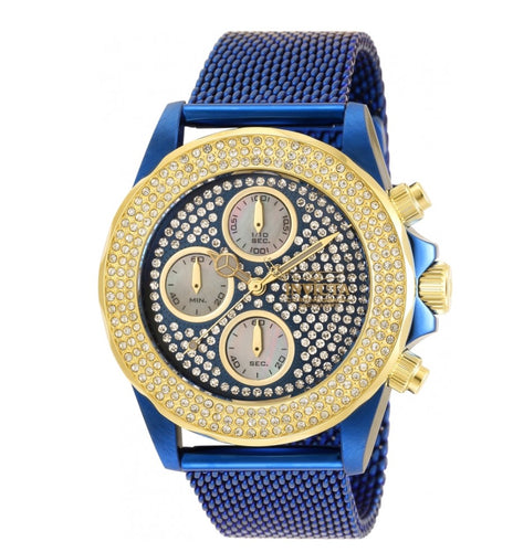 Invicta Pro Diver Women's 38mm Blue PAVE Crystal Chronograph Watch 35646-Klawk Watches