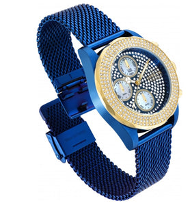 Invicta Pro Diver Women's 38mm Blue PAVE Crystal Chronograph Watch 35646-Klawk Watches