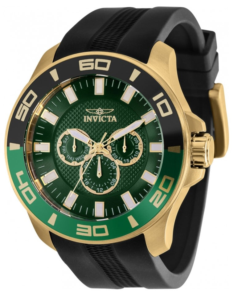 Invicta Pro Diver Men's 50mm Green Dial Silicone Multifunction Date Watch 35743-Klawk Watches