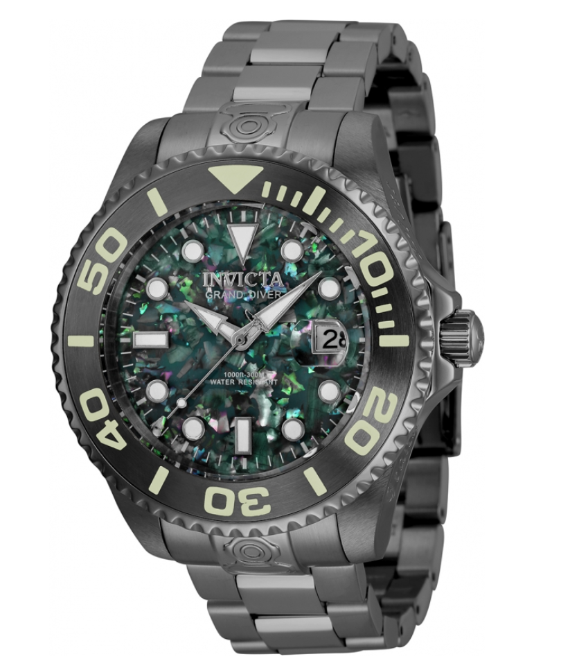 Invicta Pro Diver Automatic Men's 47mm Grand Diver Abalone Gunmetal Watch 35759-Klawk Watches