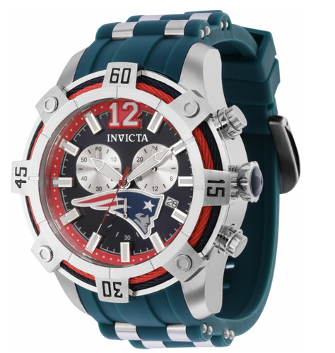 Invicta NFL New England Patriots Mens 52mm Blue Fly-Back Chronograph Watch 35809-Klawk Watches