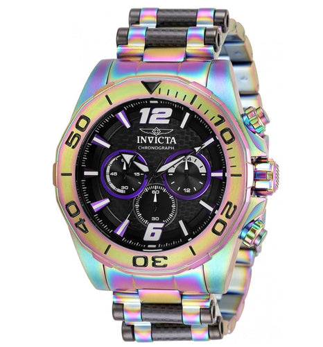Invicta Speedway Men's 48mm Carbon Fiber Rainbow Iridescent Chrono Watch 36268-Klawk Watches