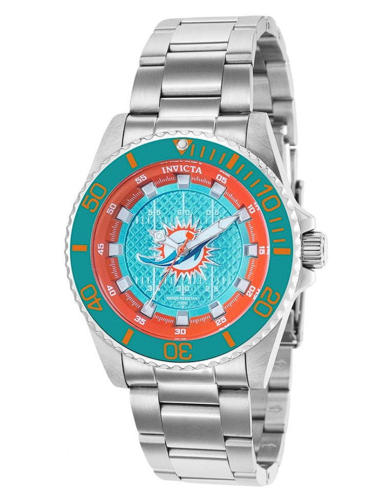 Invicta NFL Miami Dolphins Women's 38mm Limited Stainless Quartz Watch 36946-Klawk Watches