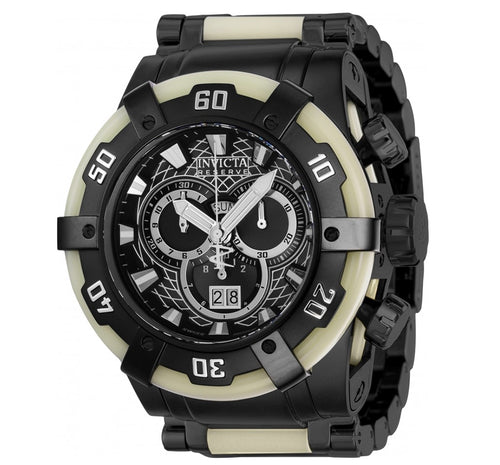 Invicta Reserve Hyperion Mens 53mm LARGE Luminous Black Swiss Chrono Watch 37335-Klawk Watches