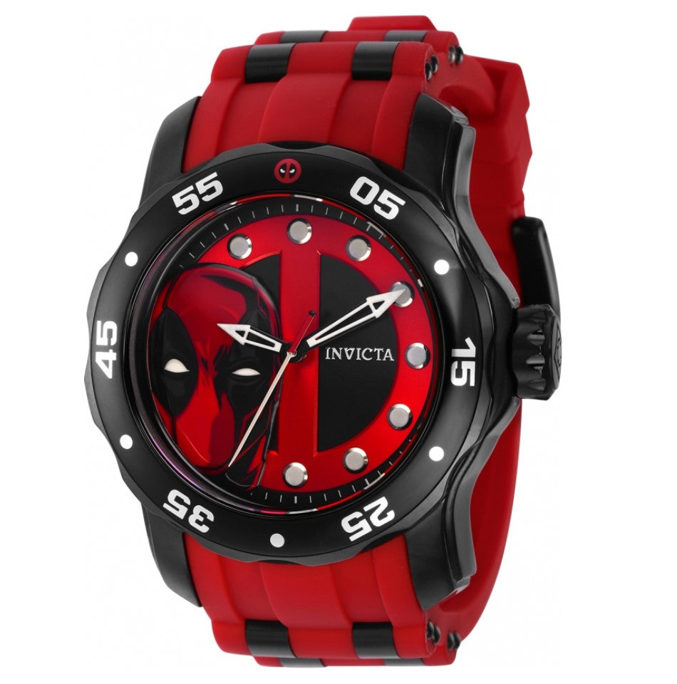 Invicta Marvel Deadpool Men's 48mm Limited Edition Silicone Quartz Watch 37363-Klawk Watches