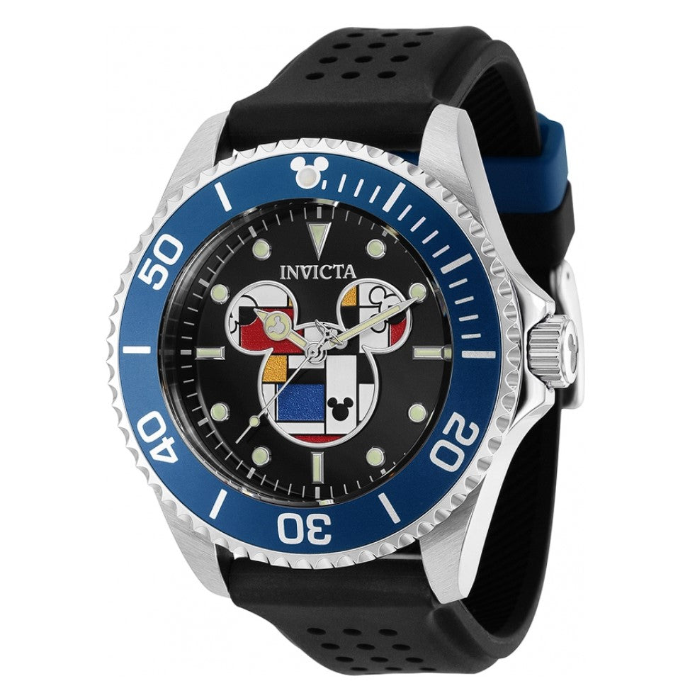 Invicta Disney Men's 44mm Mickey Mouse Abstract Limited Edition Blue Watch 37681-Klawk Watches