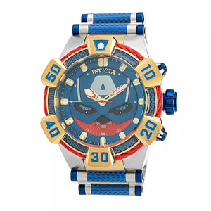 Invicta Marvel Captain America Men's 52mm Limited Blue Carbon Fiber Watch 38385-Klawk Watches