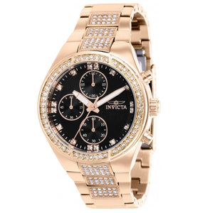 Invicta Specialty Lux Women's 38mm Crystals Black Rose Gold Chrono Watch 38617-Klawk Watches