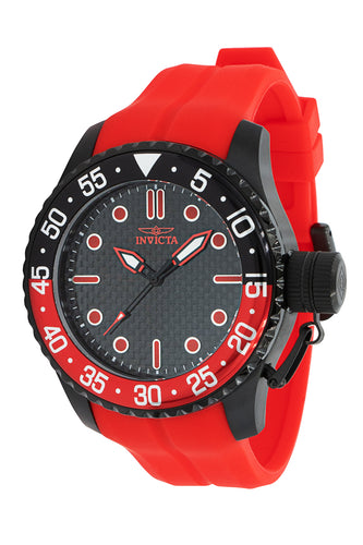 Invicta Pro Diver Men's 50mm Black Carbon Fiber Red Quartz Watch 38752 Rare-Klawk Watches
