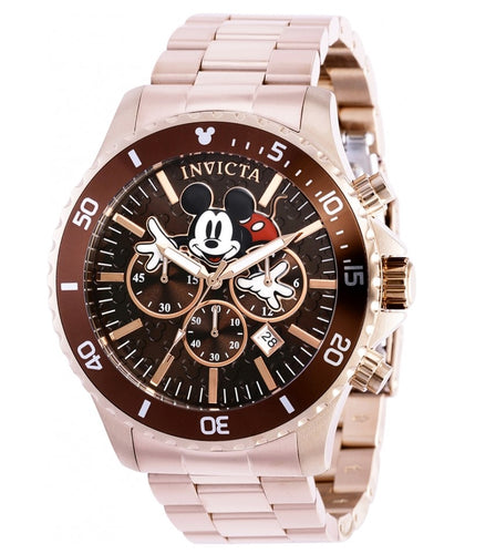 Invicta Disney Mickey Men's 48mm Limited Ed Brown Dial Chronograph Watch 39178-Klawk Watches