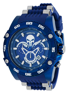 Invicta Marvel Punisher Men's 52mm Electric Blue Limited Ed Chrono Watch 38180-Klawk Watches