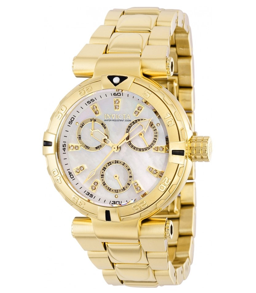 Invicta Subaqua Lux Women's 38mm .076 Ctw Diamonds MOP Dial Day/Date Watch 39228-Klawk Watches