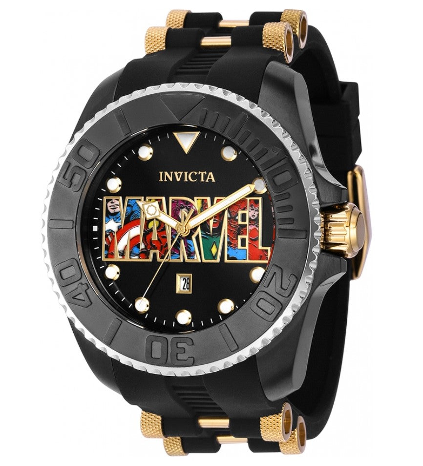 Invicta Marvel Logo Men's 50mm Limited Edition Collectible Quartz Watch 36415-Klawk Watches